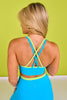 SSYS Ocean Blue Layered Sports Bra In Lime Contrast