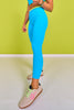 SSYS Ocean Blue Layered Leggings In Lime Contrast