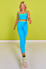 SSYS Ocean Blue Layered Leggings In Lime Contrast