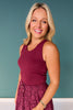 SSYS Bow Back Bra Tank In Maroon