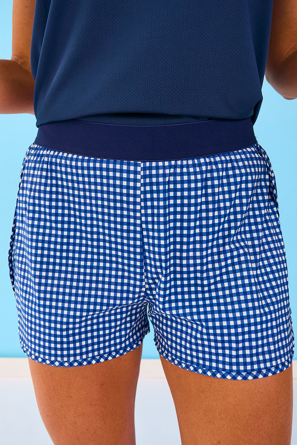 SSYS Signature Navy Gingham Active Shorts