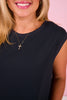 SSYS Signature Black Muscle Cut Ribbed Top