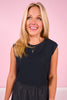 SSYS Signature Black Muscle Cut Ribbed Top