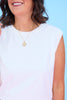 SSYS Signature Ivory Muscle Cut Ribbed Top