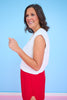 SSYS Signature Ivory Muscle Cut Ribbed Top