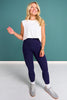 SSYS Signature Ivory Muscle Cut Ribbed Top