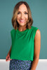 SSYS Signature Kelly Green Muscle Cut Ribbed Top