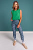 SSYS Signature Kelly Green Muscle Cut Ribbed Top