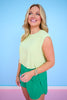 SSYS Signature Lime Muscle Cut Ribbed Top