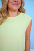SSYS Signature Lime Muscle Cut Ribbed Top