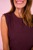 * ETA OCT* SSYS Signature Maroon Muscle Cut Ribbed Top *FINAL SALE*