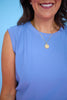SSYS Signature Slate Blue Muscle Cut Ribbed Top