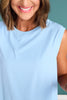 SSYS Signature Powder Blue Muscle Cut Ribbed Top