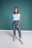 SSYS Signature Powder Blue Muscle Cut Ribbed Top