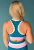 SSYS Lavender and Turquoise Contrast Ribbed Teal Sports Bra