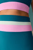 SSYS Lavender and Turquoise Contrast Ribbed Teal High Waist Leggings