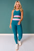 SSYS Lavender and Turquoise Contrast Ribbed Teal High Waist Leggings