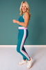 SSYS Lavender and Turquoise Contrast Ribbed Teal High Waist Leggings
