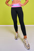 SSYS Pink and Baby Blue Colorblock Lime Contrast Black High Waist Leggings