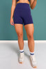 SSYS Hunter and Matcha Inset Stripe Navy High Waist Biker Shorts
