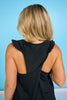 SSYS Ruffle Twist Back Active Tank In Black