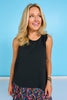 SSYS Ruffle Twist Back Active Tank In Black