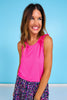 SSYS Ruffle Twist Back Active Tank In Pink