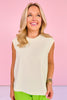 SSYS Signature Lime Stripe Contrast Muscle Cut Ribbed Top