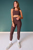 SSYS Ribbed Cross Back Sports Bra In Brown