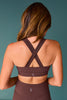 SSYS Ribbed Cross Back Sports Bra In Brown