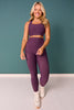 SSYS Ribbed Cross Back Sports Bra In Plum