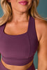 SSYS Ribbed Cross Back Sports Bra In Plum