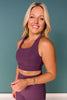 SSYS Ribbed Cross Back Sports Bra In Plum