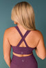 SSYS Ribbed Cross Back Sports Bra In Plum