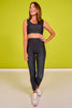 SSYS Ruffle Shoulder Mini Polka Dot Sports Bra in Black