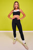 SSYS Curved Contrast Leggings in Black and White