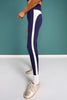 SSYS Curved Contrast Leggings in Navy and White