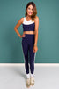 SSYS Curved Contrast Leggings in Navy and White