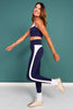 SSYS Curved Contrast Leggings in Navy and White