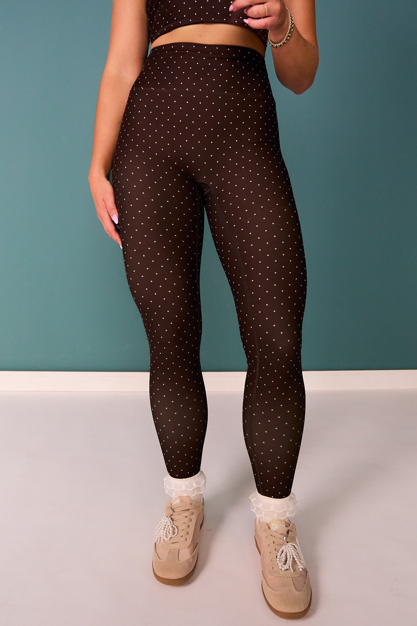 SSYS Signature Butter Leggings in Brown Polka Dot
