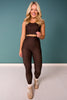 SSYS Signature Butter Leggings in Brown Polka Dot