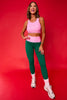 SSYS Signature Leggings In Hunter with Pink Gingham