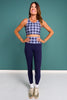 SSYS Signature Sports Bra in Navy Plaid