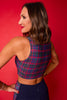 SSYS Signature Sports Bra in Navy Tartan