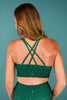 SSYS Criss Cross Back Sports Bra In Hunter Polka Dot