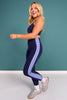 SSYS Gingham Mix Print Sport Bra In Navy Gingham