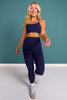SSYS Gingham Mix Print Leggings In Navy Gingham