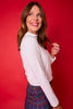 SSYS Mock Neck Ribbed Long Sleeve Active Top In White