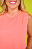 SSYS Signature Muscle Wide Armhole Active Top In Neon Coral