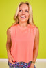 SSYS Signature Muscle Wide Armhole Active Top In Neon Coral